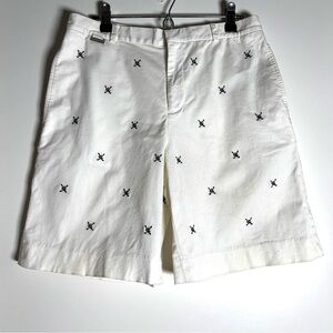 Vintage Preppy White Embroidered Shorts | Nautical Coastal Old Money Aesthetic